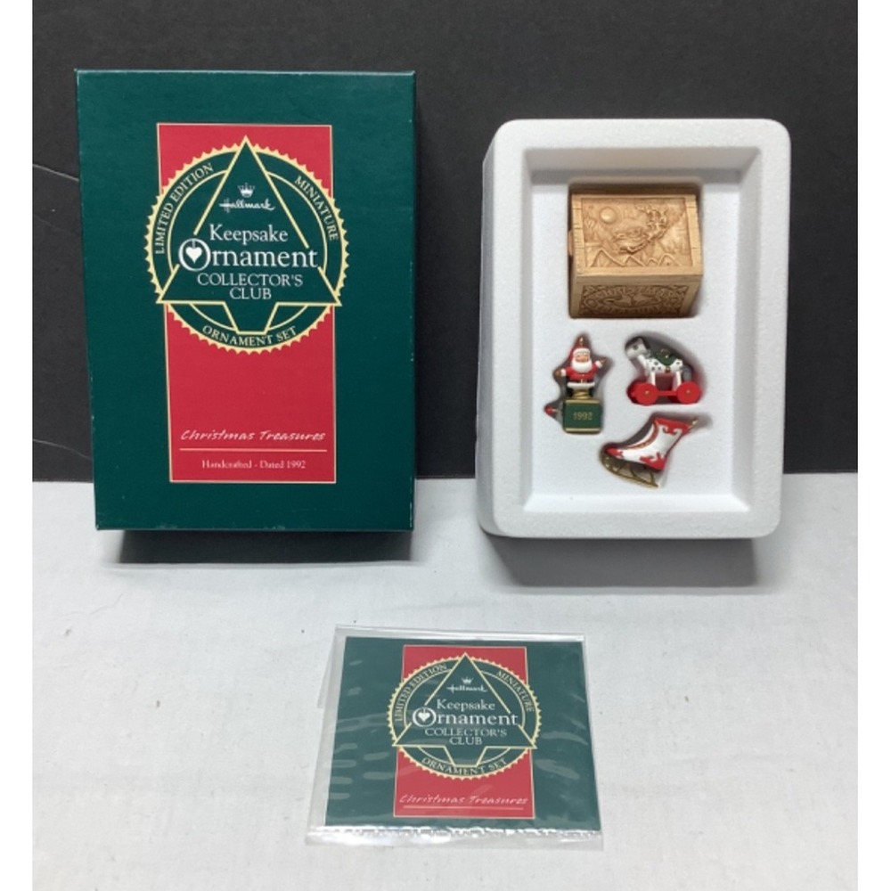 Vintage Hallmark Keepsake Ornament Collector's Club Christmas Treasures 90s New